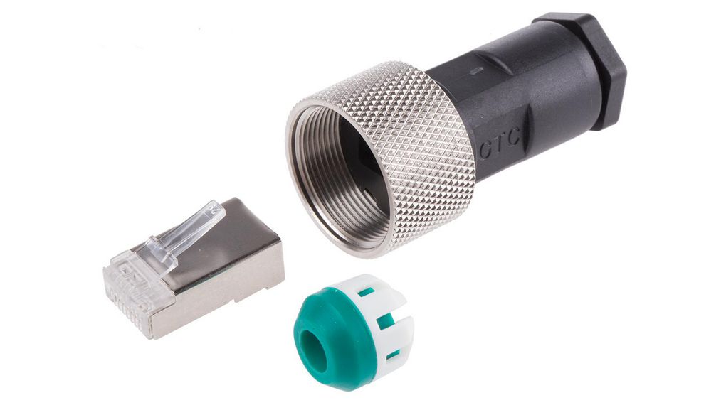 Connecteur modulaire, Fiche mâle, RJ45, Droit, Positions - 8, Contacts - 8, Blindé